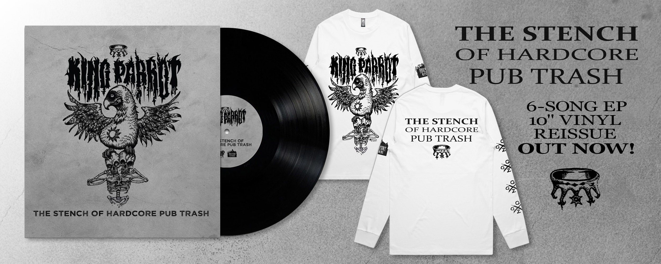 King Parrot: "The Stench of Hardcore Pub Trash" 10" Vinyl Reissue