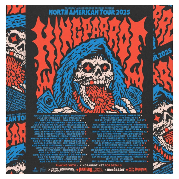 King Parrot North America Summer Tour 2025 Poster