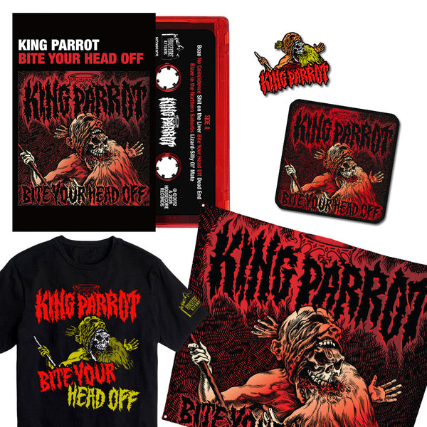 King Parrot: 14th Anniversary "Bite Your Head Off" Cassette Bundle ***PRE-ORDER***