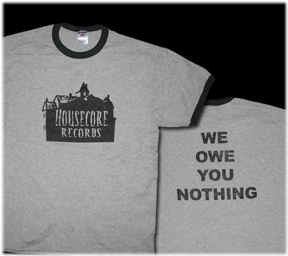 Housecore Records: Grey Ringer T-Shirt